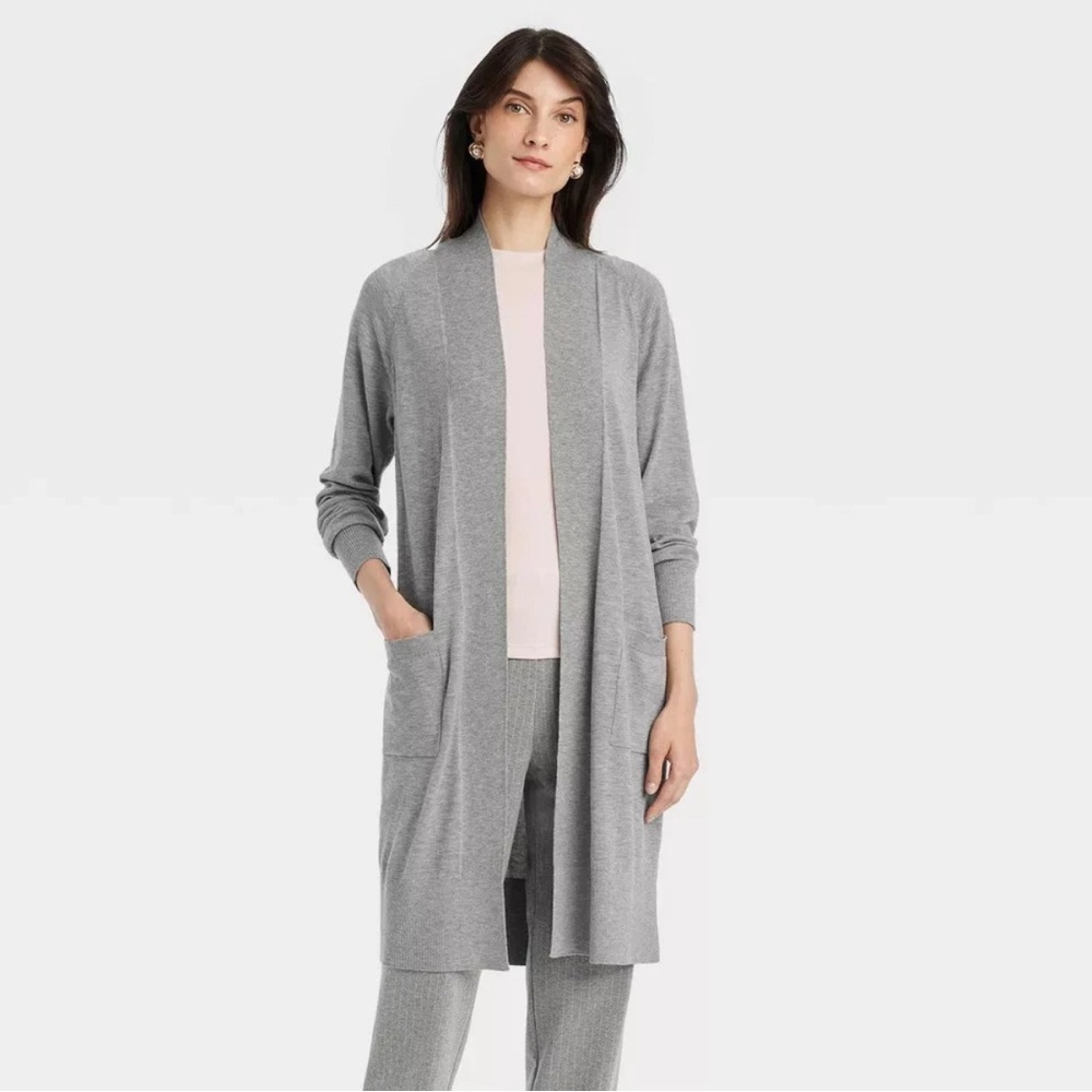 a new day Women's Light Gray Long Cardigan